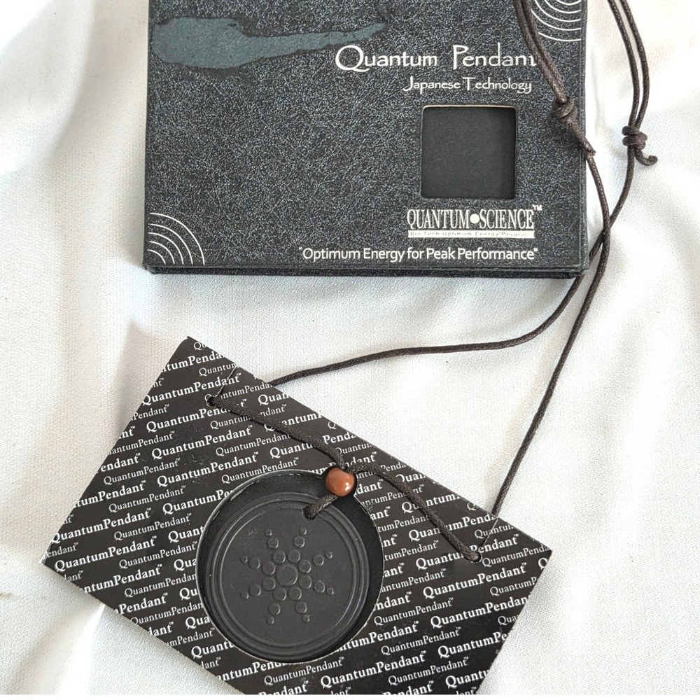 Quantum Science Scalar Energy Pendant Japanese Technology Black Lava Stone Boxed